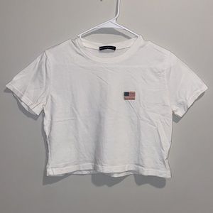 Brandy Melville American Flag Cropped Tee